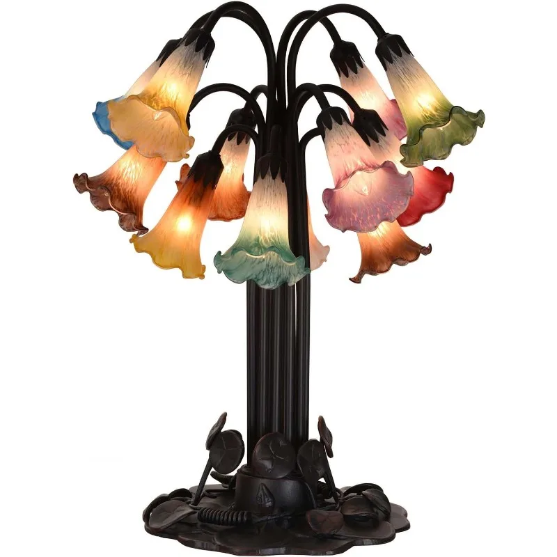 Tulip Style Table Floor Lamp Shade Replacement Lily Flower Glass Lampshade Replacement, 2 Pack,
