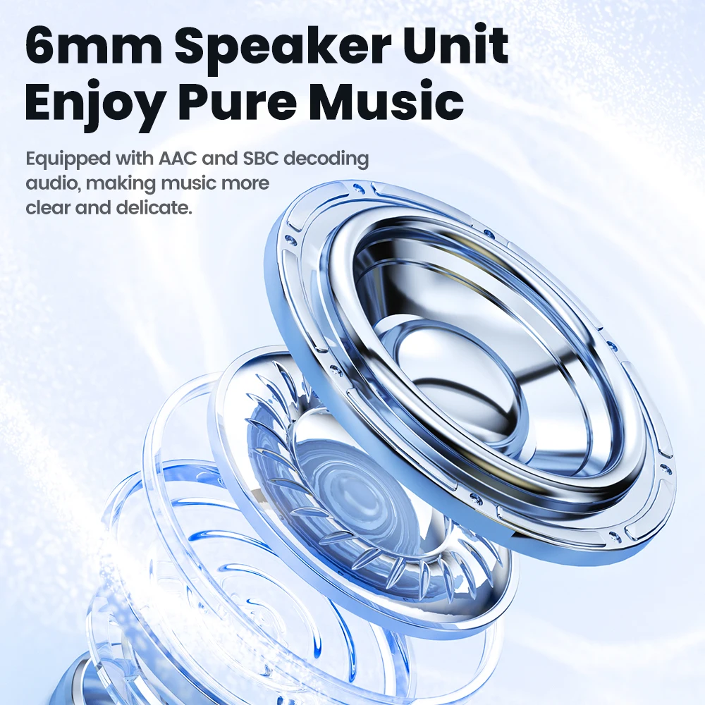 Toocki fone de ouvido sem fio bluetooth 5.3 ipx4 à prova dwireless água controle toque mini enc fones sílica gel conforto para dormir