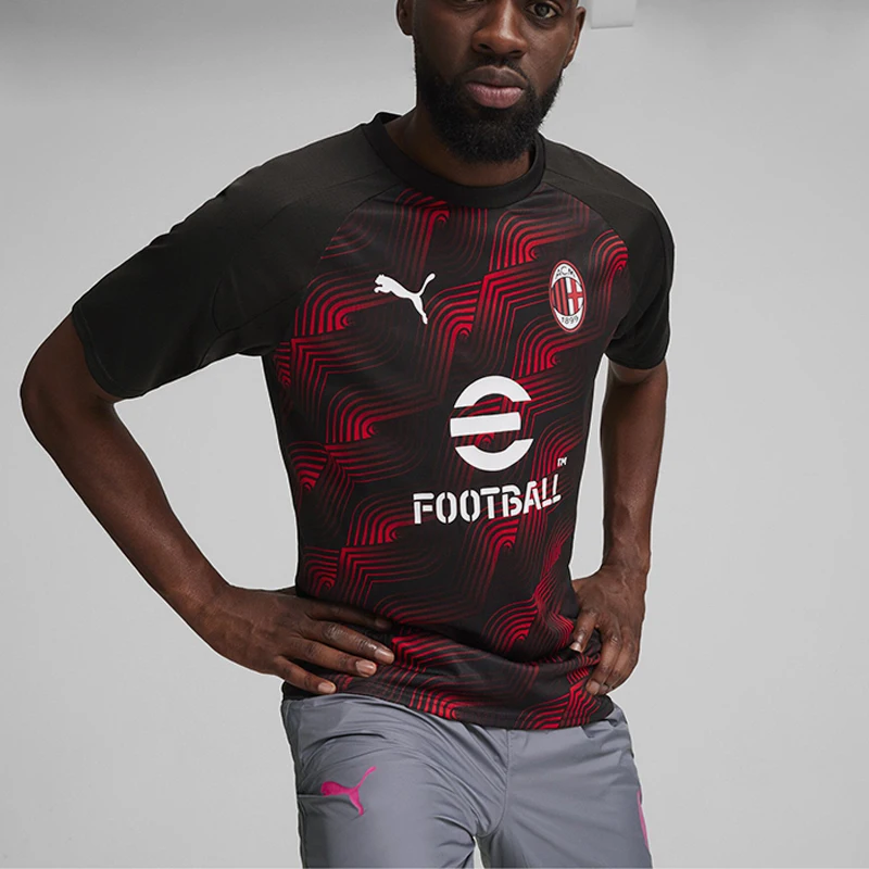 Puma genuine AC Milan football pre match warm-up men's sports short sleeved T-shirt 774024-01