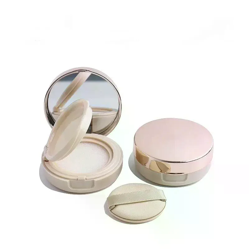 Estojo Portátil para Base Compacta com Espelho e Aplicador, Recipiente para BB Cream, Ferramentas de Maquiagem DIY