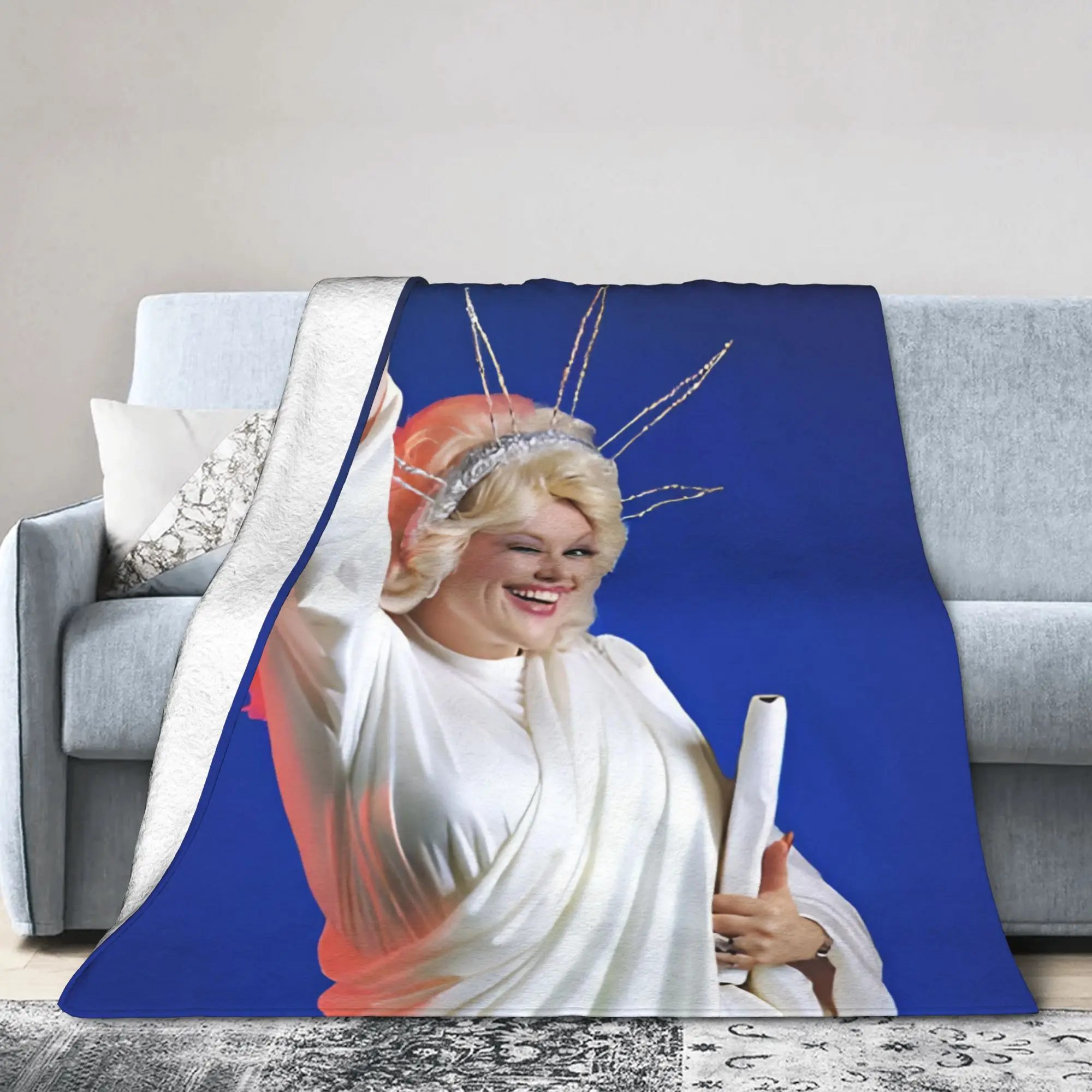 Dolly Parton 80s Singer Flannel Blanket  Awesome Throw Blanket for Home Hotel Sofa  150*125cm Plush Thin Quilt