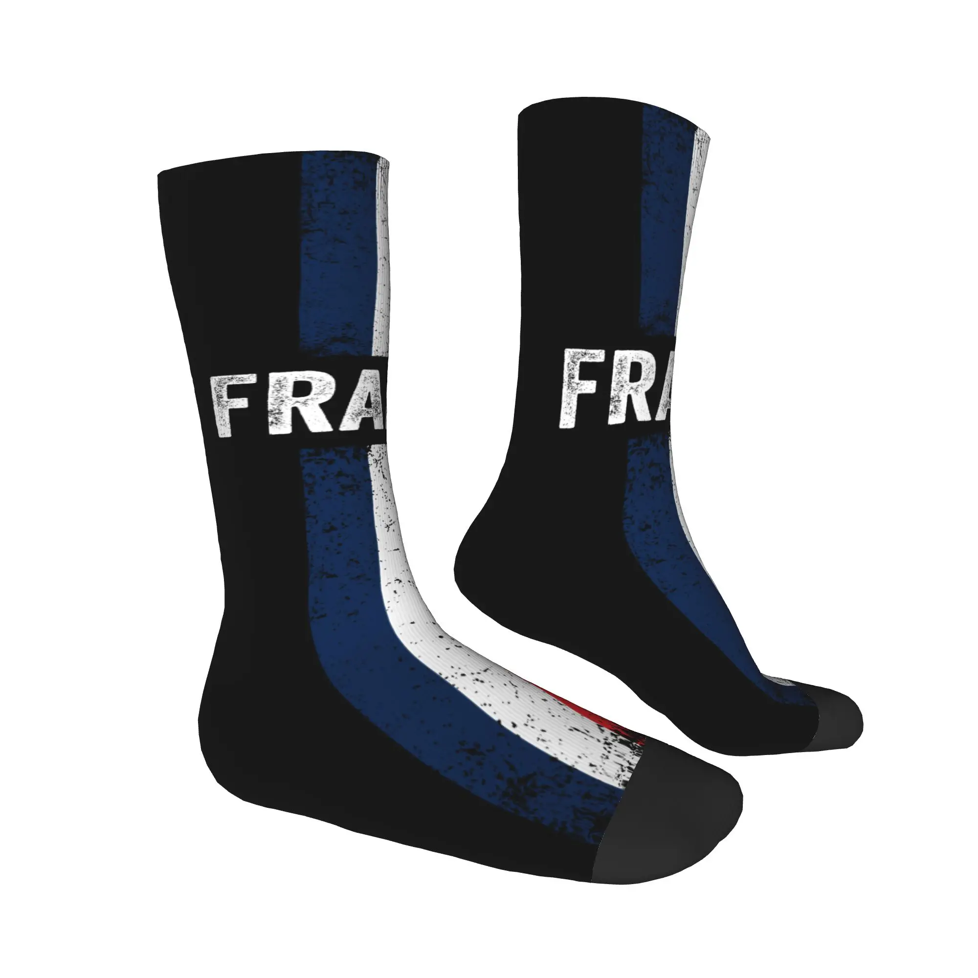 France Flag Mens Crew Socks Unisex Novelty French Pride Patriotic Spring Summer Autumn Winter Socks Women