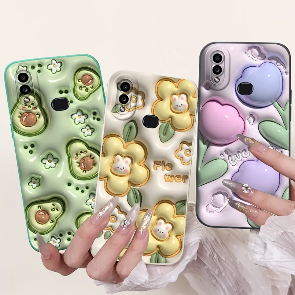 For Samsung Galaxy M01s Phone Cases Cover Samsung A10 A10s A105F A107F Flower Rabbit Panda Avocado Soft Silicone Protective Etui