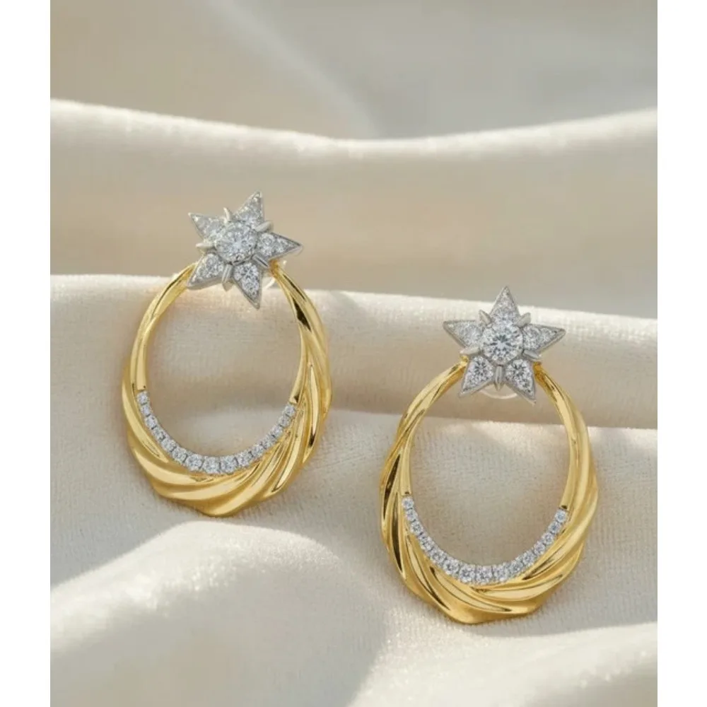 925 sterling silver earrings, all set with moissanite. Comes with a certificate. Ideal as a gift for lovers, holidays, birthdays