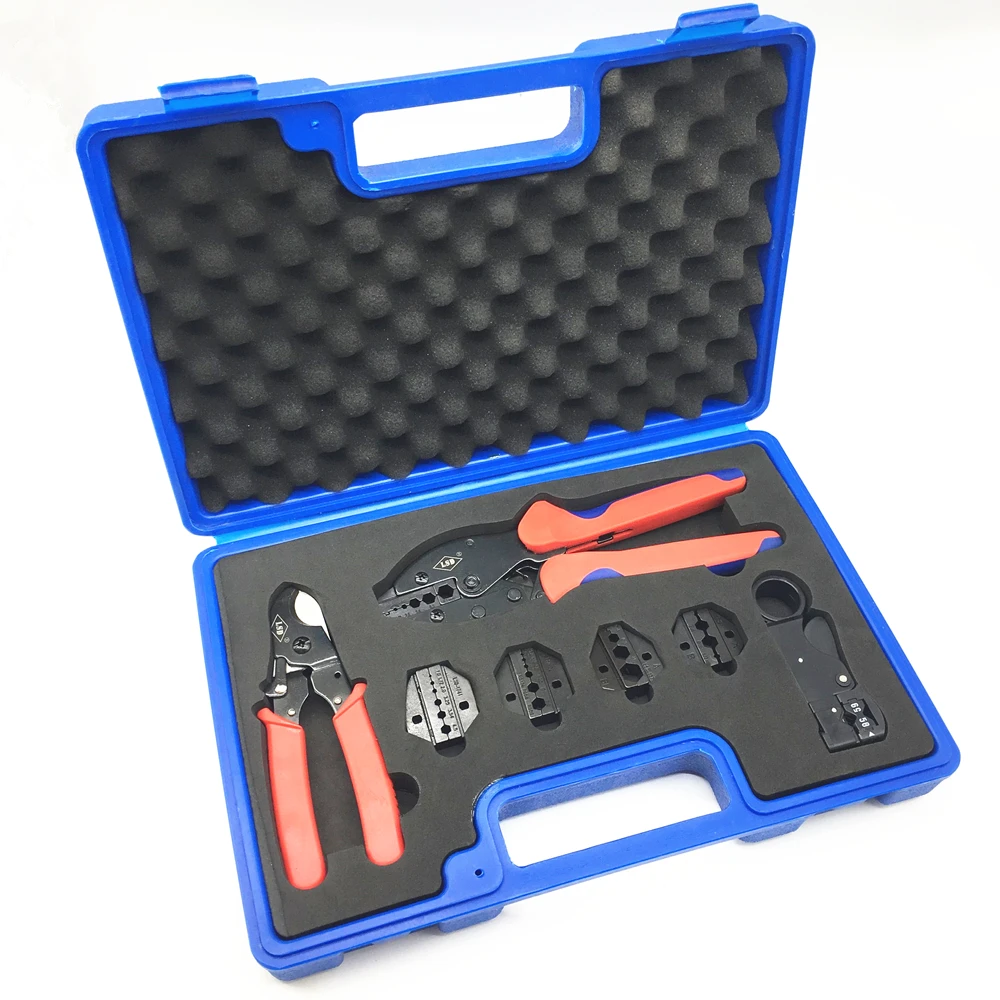 Coaxial cable crimping tool kit for BNC connector RG58,59,6,11 cable wire cutter stripper crimp pliers multi tool set LY-05H-5A2