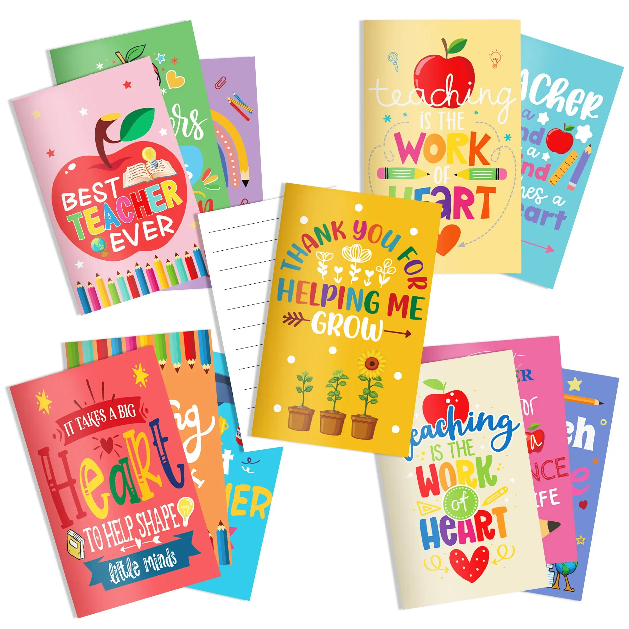 12/24/36pcs Mini Notebooks Thank You Teacher Quote Pocket Notepads Journal Birthday Christmas Teacher's Day Gift School Supplies