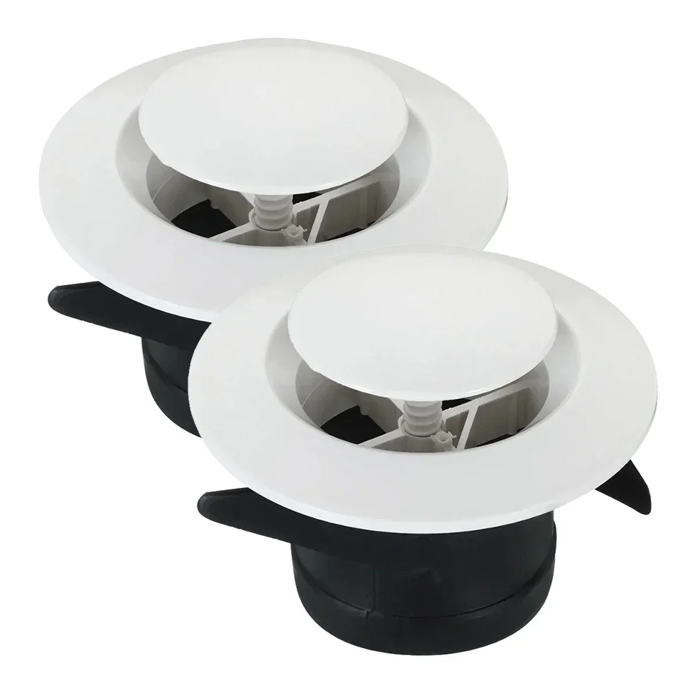 2pcs 3 Inch Round Air Vent Adjustable Ceiling Diffuser Grill Louver Soffit Vent ABS Plastic Diameter 120mm Height 65mm Home