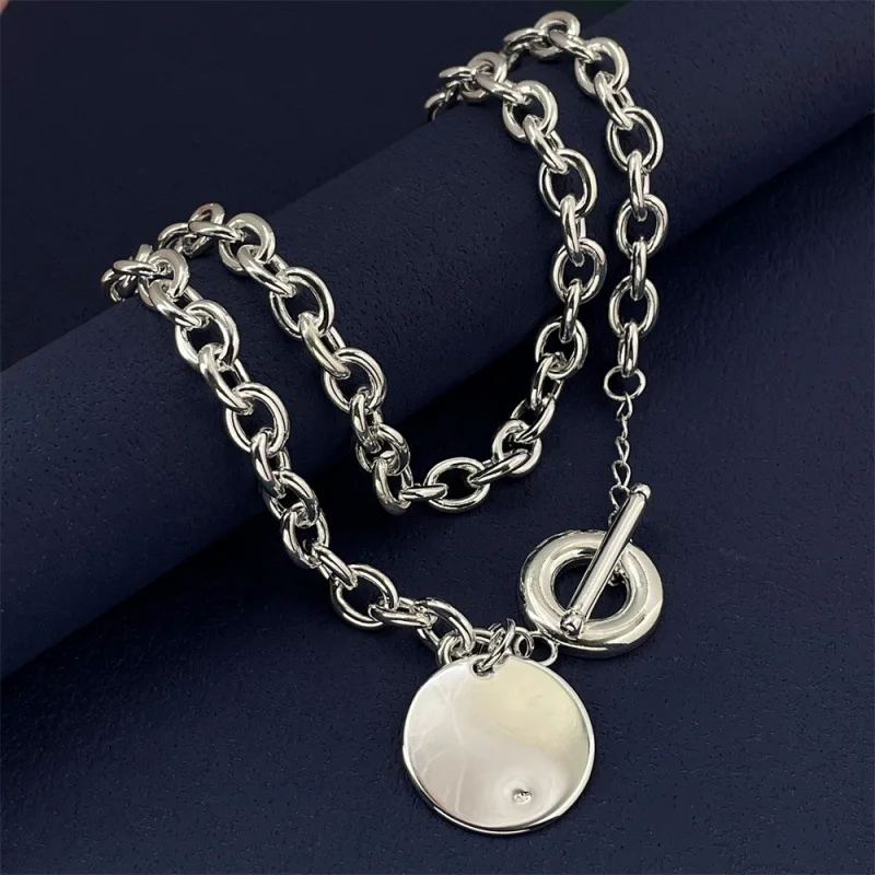 

925 Sterling Silver Necklace 46CM TO Round Necklace Women's Fashion Simple Necklace Birthday Party Anniversary Jewelry Gift