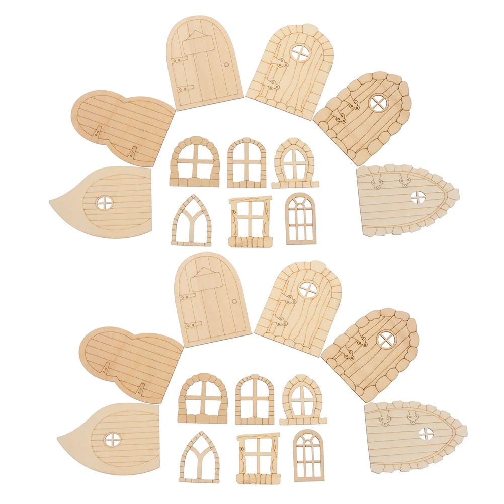 

Mini Fairy Door for Trees Garden Accessories DIY Craft Fairs Wall Unfinished Wooden Miniature Home Decorations Outdoor