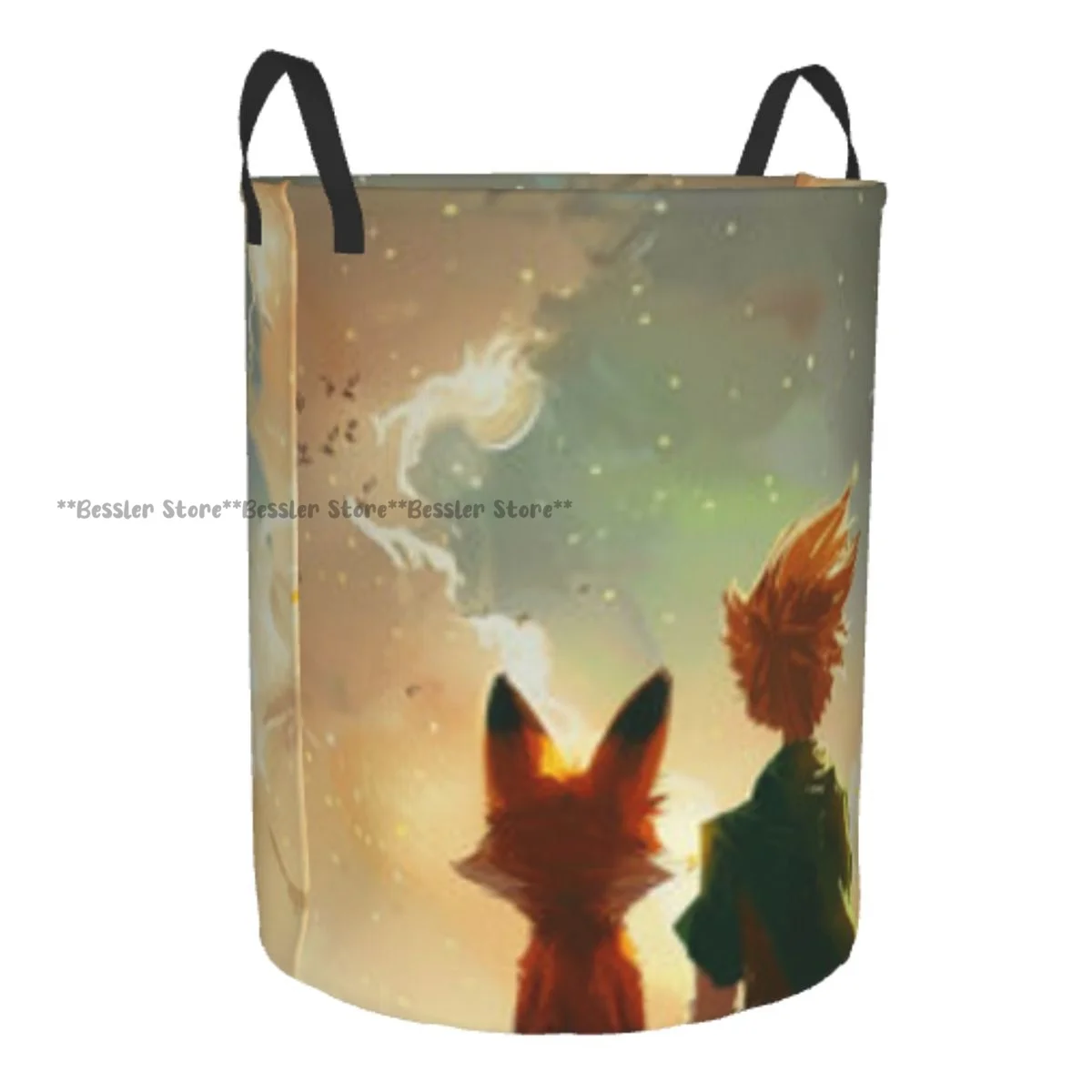 Dirty Laundry Basket Fox In The Meadow Illustration Folding Clothing Storage Bucket