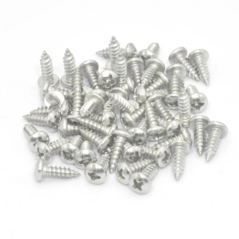 10 Pcs/Lot Cross Recessed Round Head Tapping Screw M3 M3.5 M4 M5 M6 M8 Stainless Steel