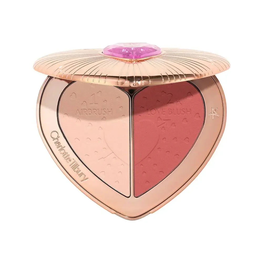CT Heart Tweekleurige Blush Blijvende schoonheidsmake-up Natuurlijk vlekkeloos helder poeder om een soepele make-uplook te creëren Multifunctionele Rouge