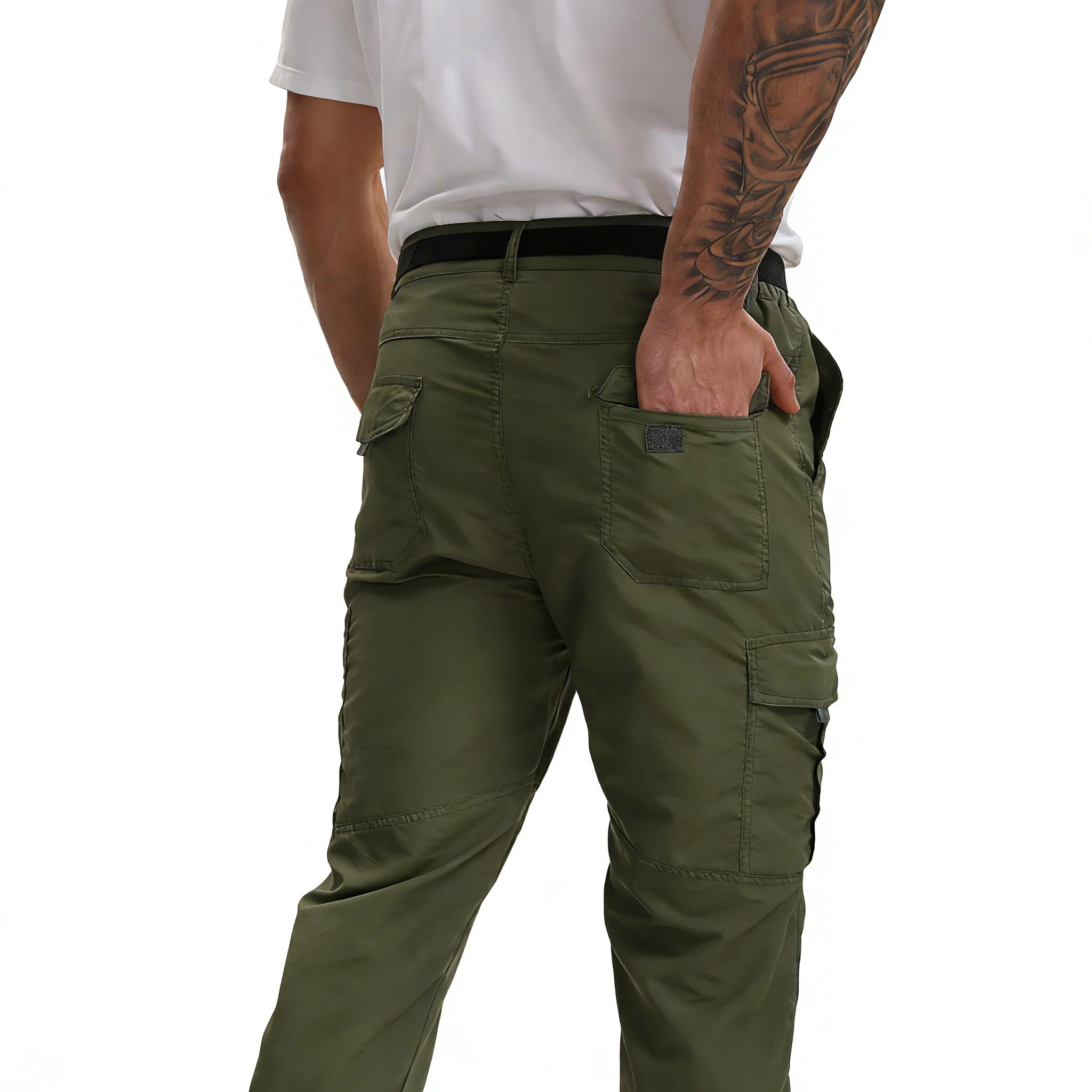 Shapershark Men's Summer Workwear Pants, Casual Multi-Pocket, Durable, Lightweight, Breathable and Waterproof Pants M-4XL