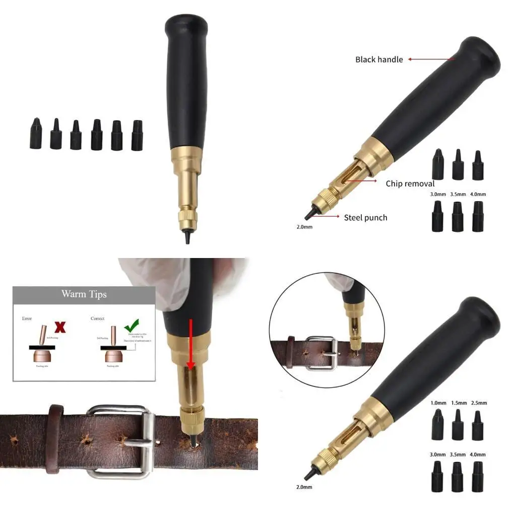 

G6KF Advanced Level Elliptical Punching Tool Alloy Construction Ergonomic Press for Leather Belts Craft