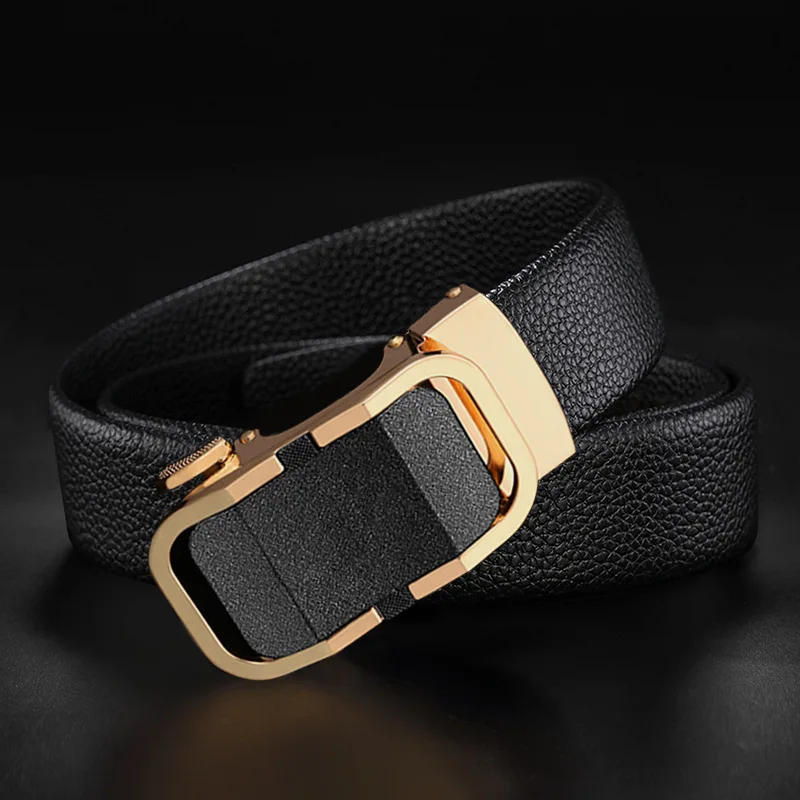 Top Layer Cowhide Automatic Buckle Men's New Belt Casual Business Simple And Versatile Middle-aged And Young Pants Belt