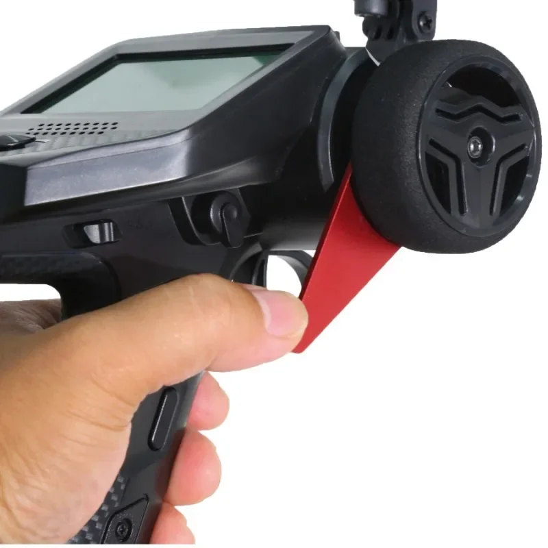 FLYSKY G7P Kit remoto de mão única Atualização de controle de arma de liga de alumínio (vermelho/preto) 8g leve