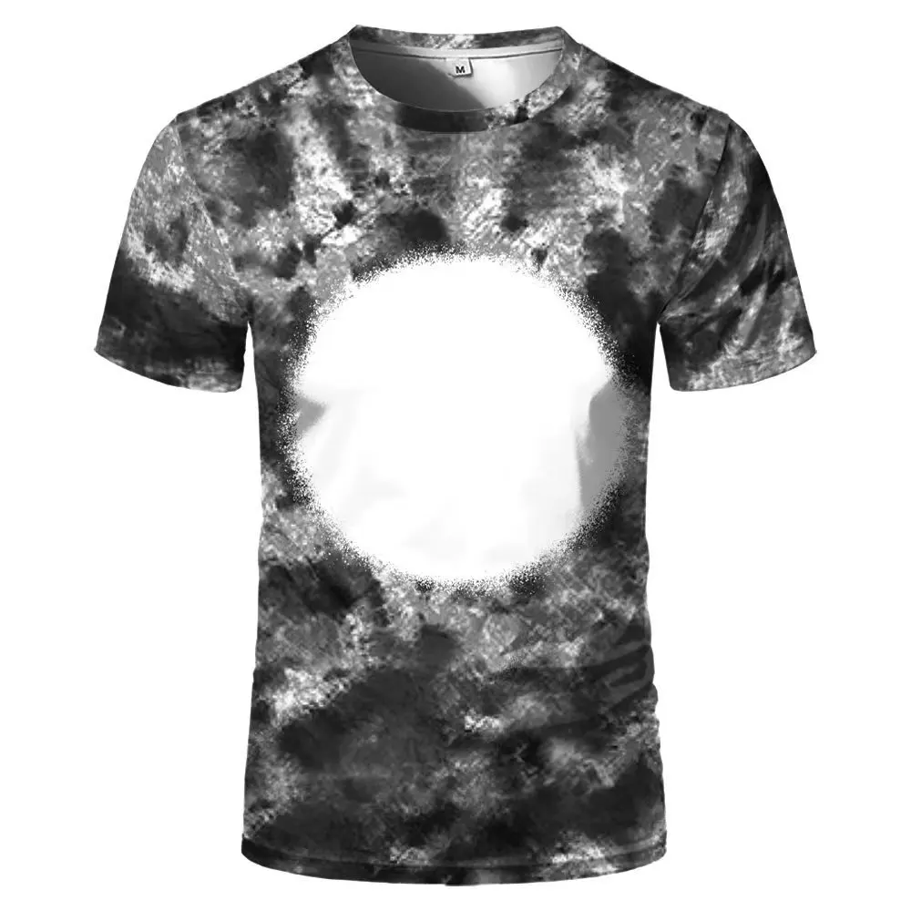 Creative Tie Dye T-Shirts Sublimation Polyester Tees Blank Tops  Summer Tshirts For Custom Team Family Parent-Child Clothes