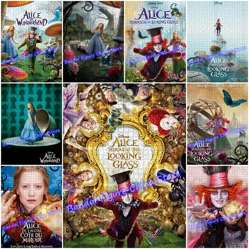 Regali di natale Jigsaw Puzzle Alice nel paese delle meraviglie: attraverso il vetro dall'aspetto Disney film stampa Puzzle giocattoli educativi per bambini