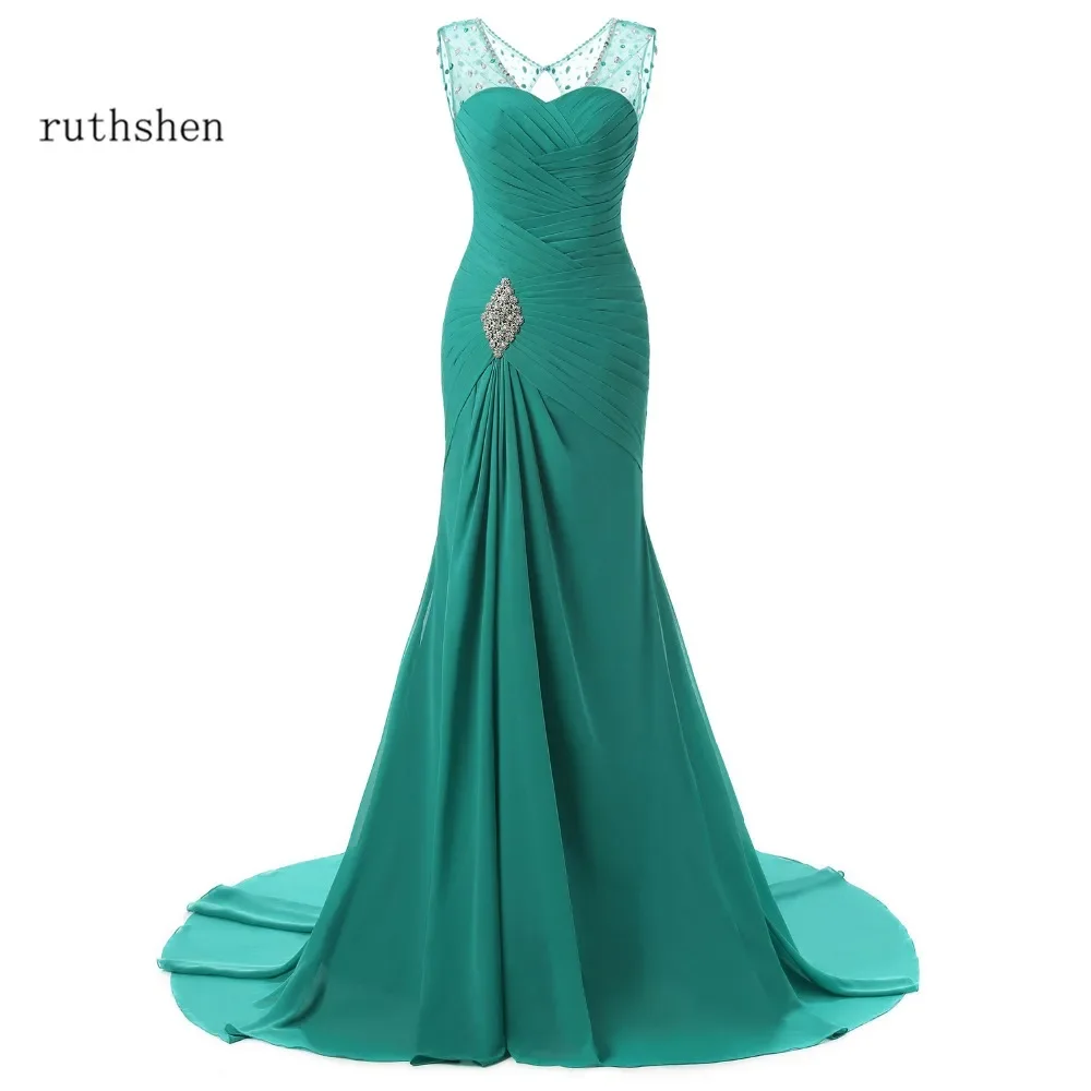 Customized 2024 Evening Dresses Mermaid V-Neck Cap Sleeves Green Beaded Chiffon Elegant Long Evening Gown Prom Dress