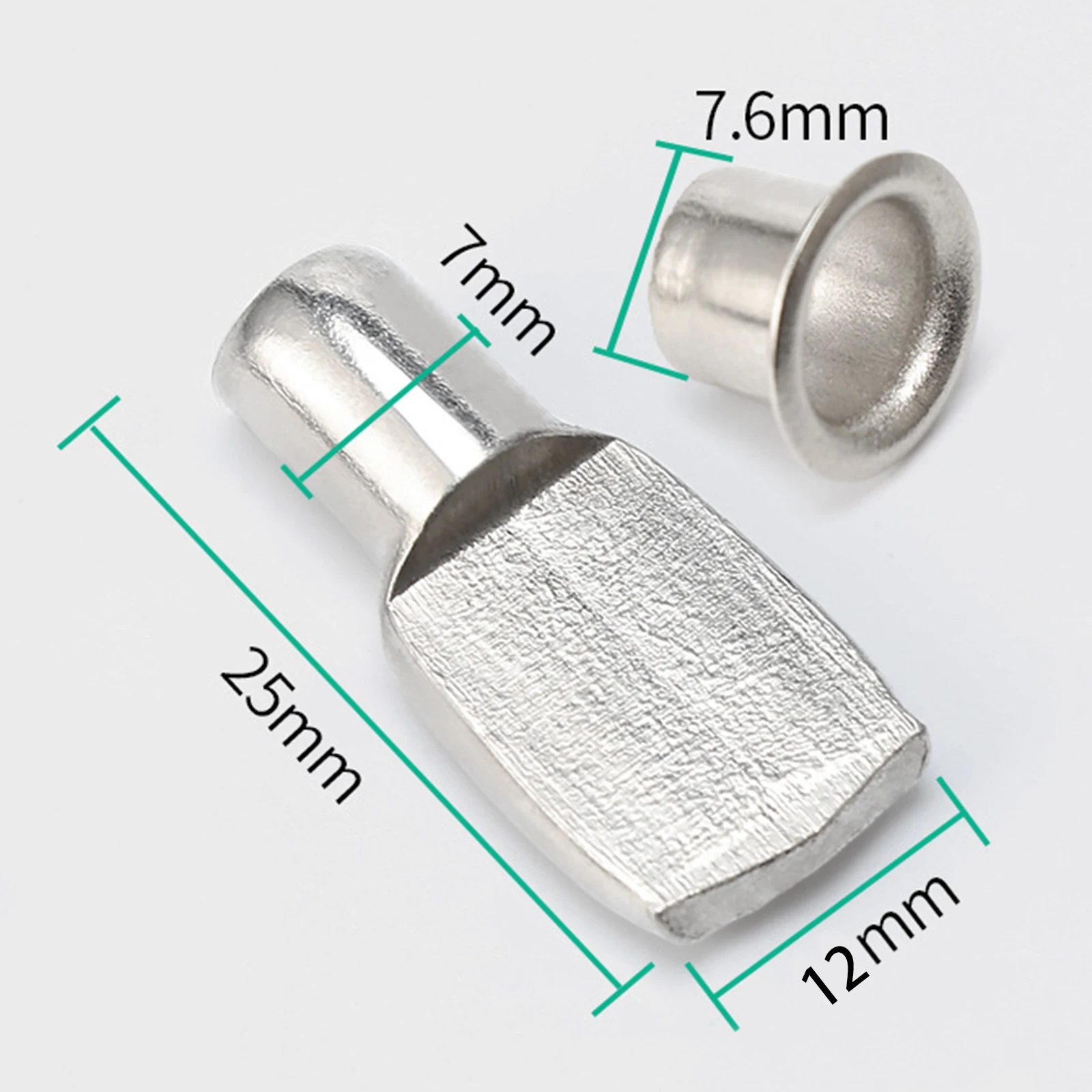 10Pcs 7mm Wardrobe Shelf Studs Pegs Metal Pin Shelves Seperator Fixed Cabinet Cupboard Furniture Bracket Support Holder Silver