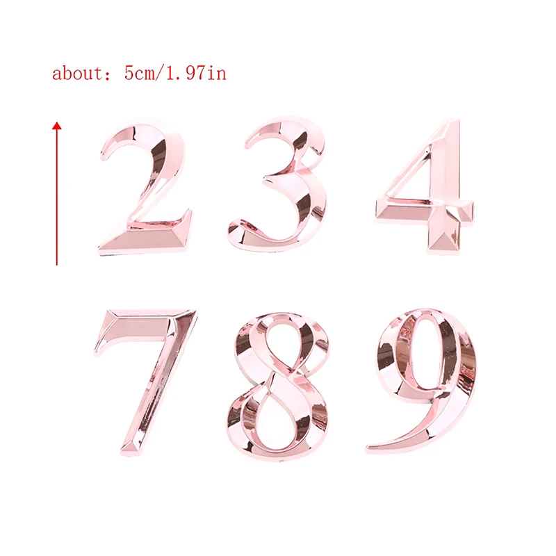 1 pz 5cm rosa-rosso casa adesivo indirizzo porta etichetta in resina numero civico moderno digitale 0-9 Hotel appartamento porta piatto