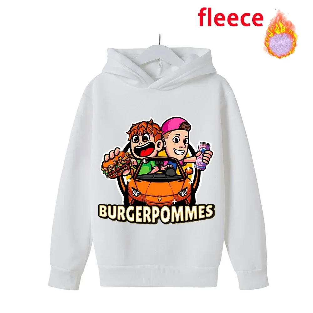 Burgerpommes ICrimax sweat à capuche pour enfants Kawaii dessin animé imprimé sweats pulls pour enfant à capuche polaire à capuche garçons cadeau d'anniversaire