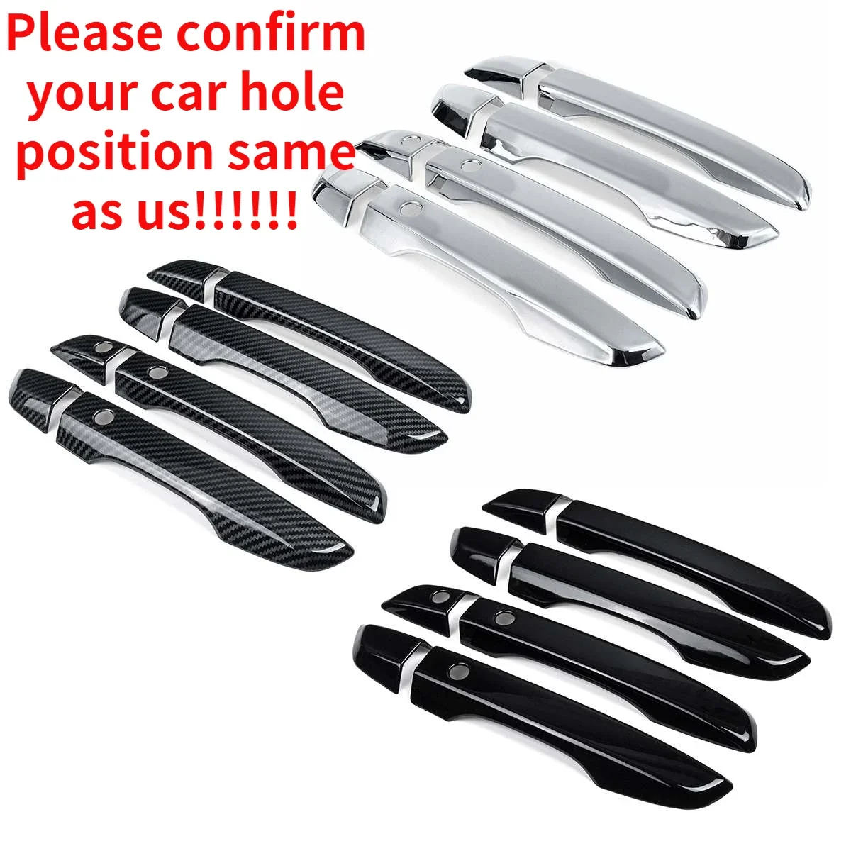 Exterior Door Handle Covers Trim w/ Keyless Entry Smart 3 Key Hole For Honda Civic 10th 2016 2017 2018 2019 Car Accessories