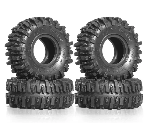 

4pcs 55mm 1.0" Soft Rubber Wheel Tire Mud Tire for 1/18 1/24 RC Crawler Car TRX4M SCX24 AX24 Upgrade Parts Accessories