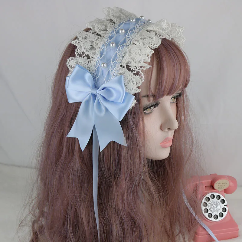 Diadema de pelo de Anime para niñas, accesorio de encaje de flores, Lolita, estilo japonés, 2022