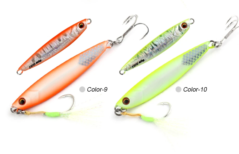 FJORD Flache, langsam leuchtende Metall-Jig-Blei-Angelköder, Salzwasser, 20 g, 30 g, 40 g, 60 g, Shore Casting, künstliche Köderhaken, Angelgerät – Detail 8