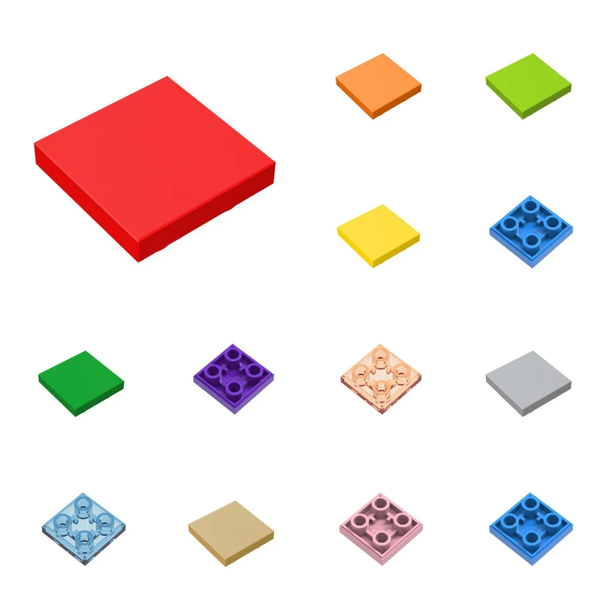 

50pcs 11203 Tile Modified 2 x 2 Inverted Buildings Blocks Toy For Children Compatible Educational Creative Size Gift DIY MOC