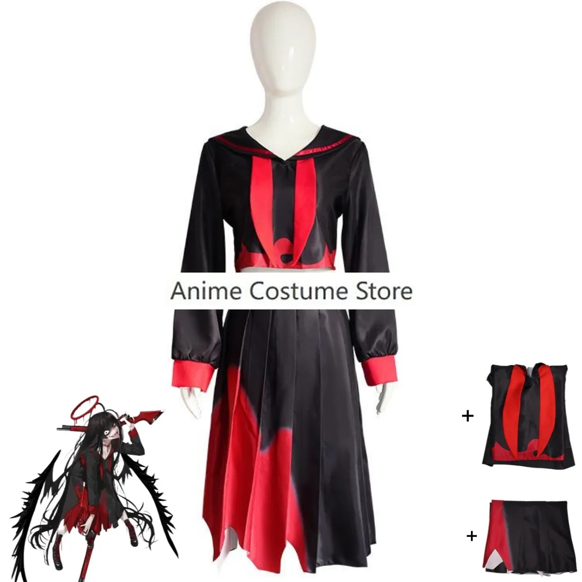 Game Blue Archive Kenzaki Tsurugi Cosplay Costume Japanese Black JK School Uniforms Long Skirt Woman Sexy Halloween Suit