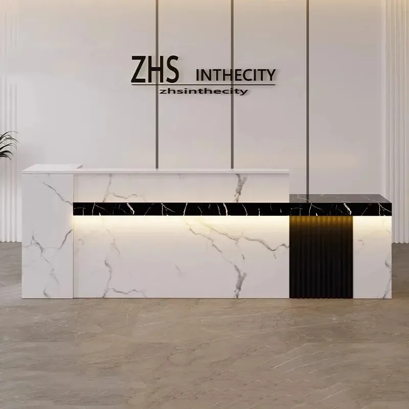Hair Salon Simple Reception Desk Counter Beauty Modern Store Reception Desks Office Escritorio De Recepcion Salon Furniture