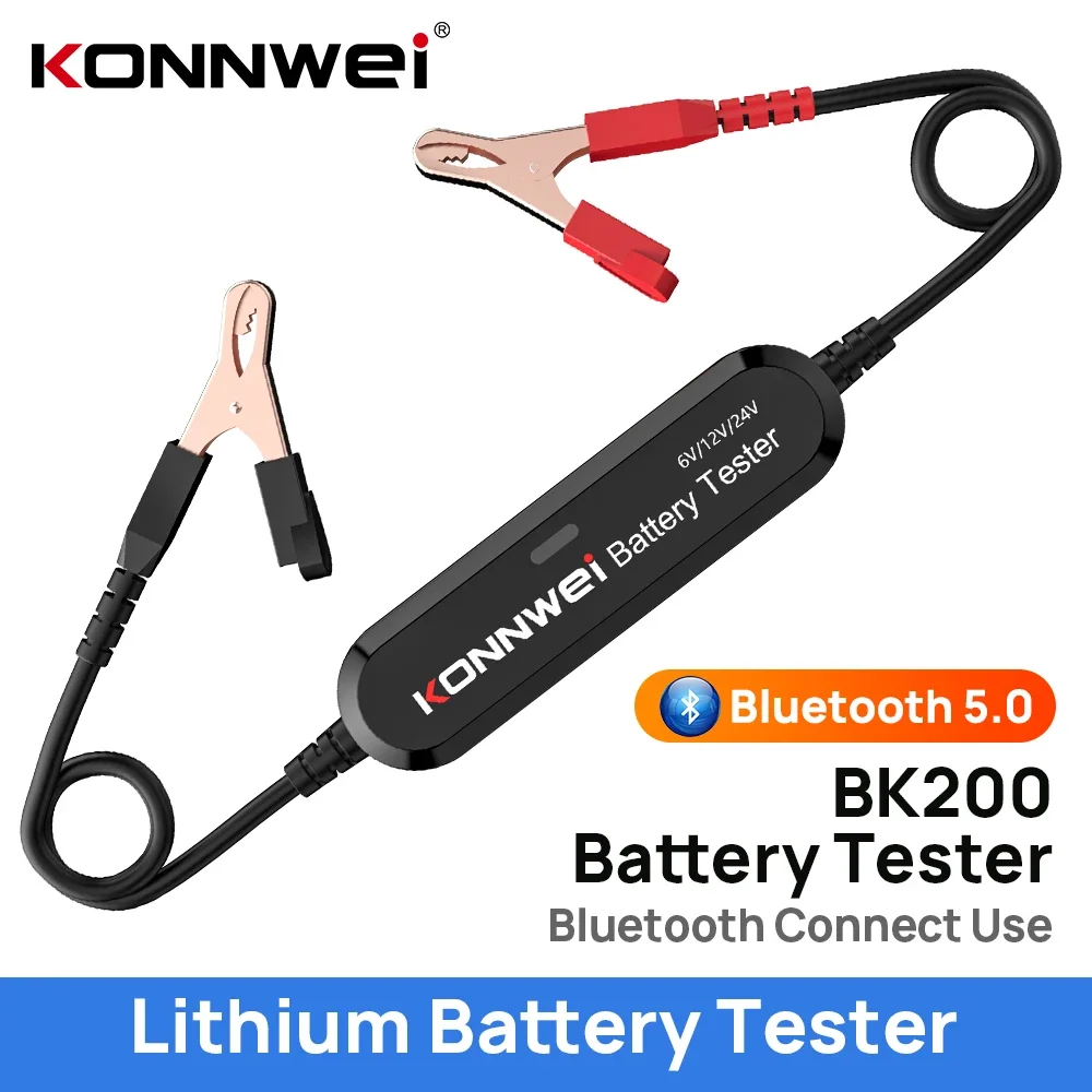 

KONNWEI BK200 Car Battery Tester 12V 24V 6V Bluetooth Connect 100-2000 CCA High Precision Auto Battery Tester Tool pk BM560