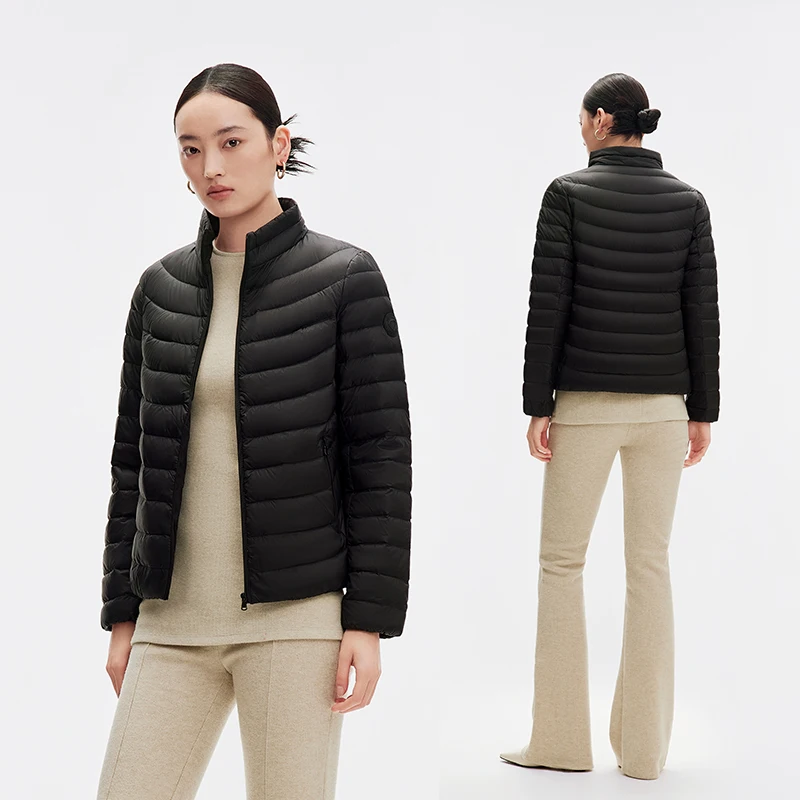 Chericom, chaquetas de invierno para mujer, abrigos acolchados ligeros cortos de moda 2025, abrigos cálidos con cremallera y cuello levantado sólido 289007