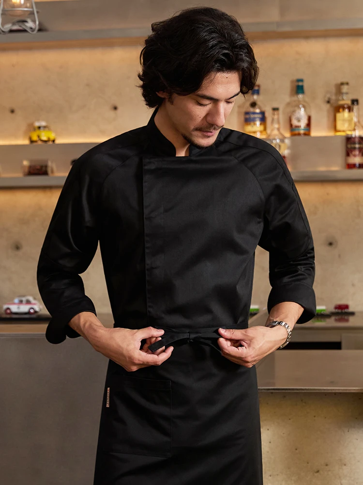 Abrigo de Chef clásico para hombres y mujeres, uniforme de Catering de camarero de cocina de Hotel de manga larga con logotipo personalizado