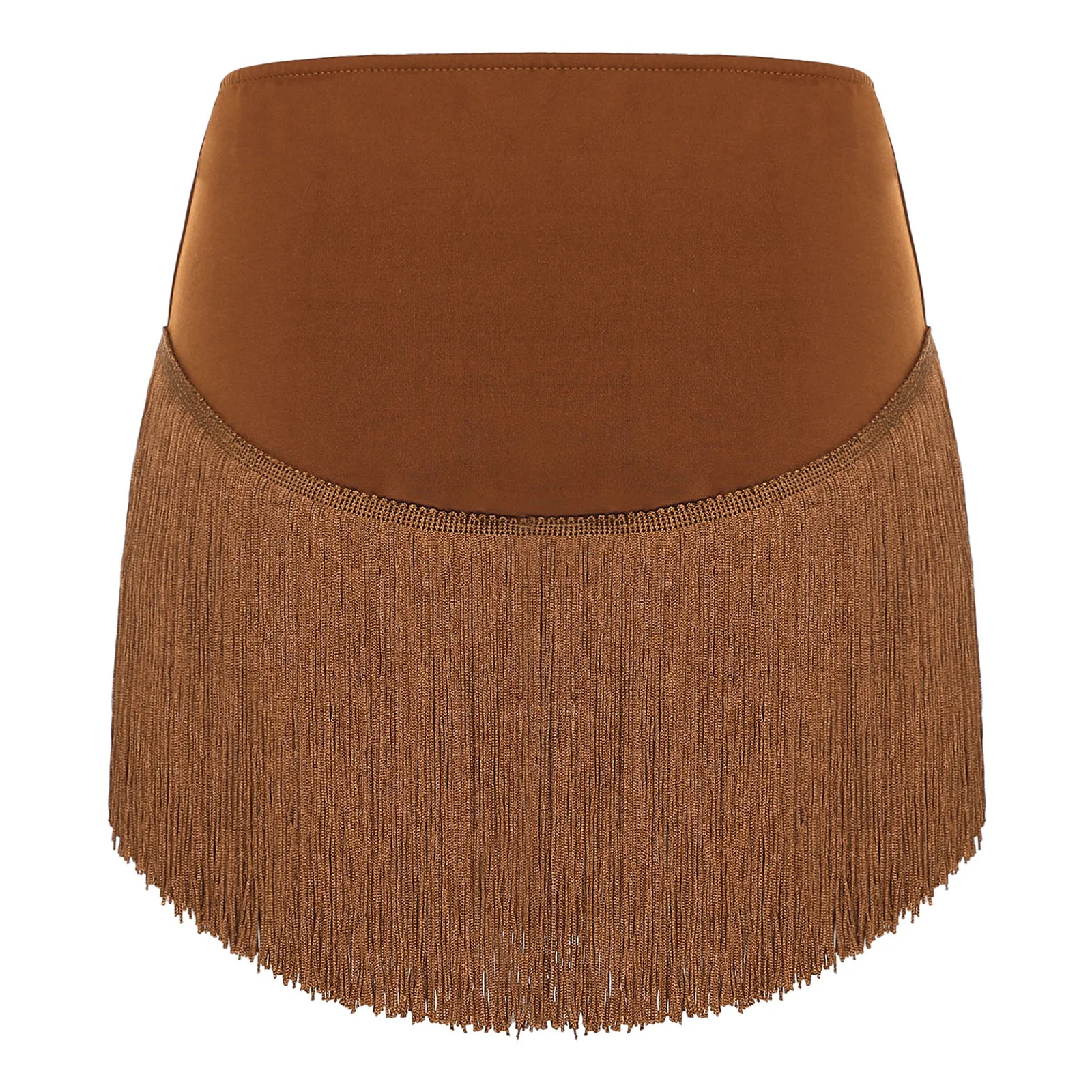 Damen-Röcke für lateinamerikanischen Tanz, hohe Taille, unregelmäßiger Quastensaum, Culottes, Minirock, Tanzkostüm, Chacha, Tango, Salsa, spanische Tanzbekleidung