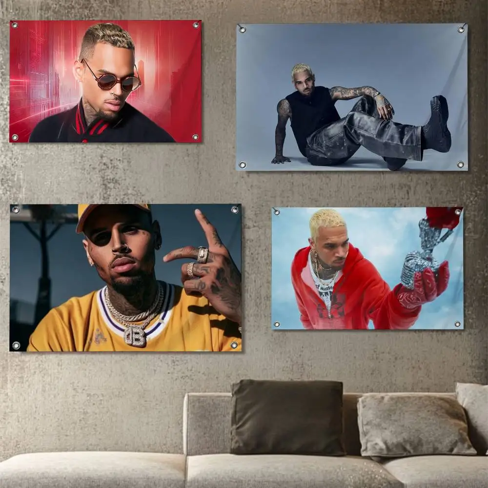 

Rapper USA C-Chris B-Brown for party camping living room bedroom carnival booth interior decorations Flags