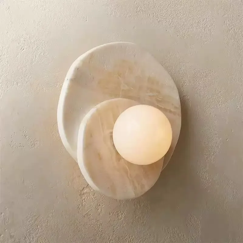 Middle Ages French Zen-style natural jade wall lamps designedavilla model room, entrance light, background light, corridor light