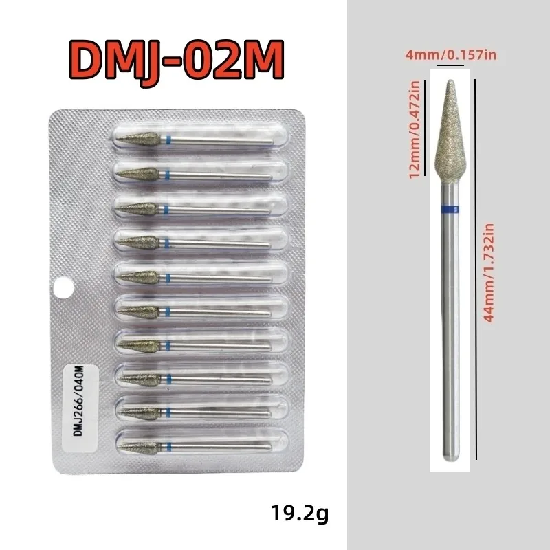 10-teiliges Diamant-Nagelbohrer-Set, Diamant-Fräser für Maniküre, 3/32 Zoll, elektrische Nagelfeile, Nagelhautentferner-Werkzeug – Detail 7