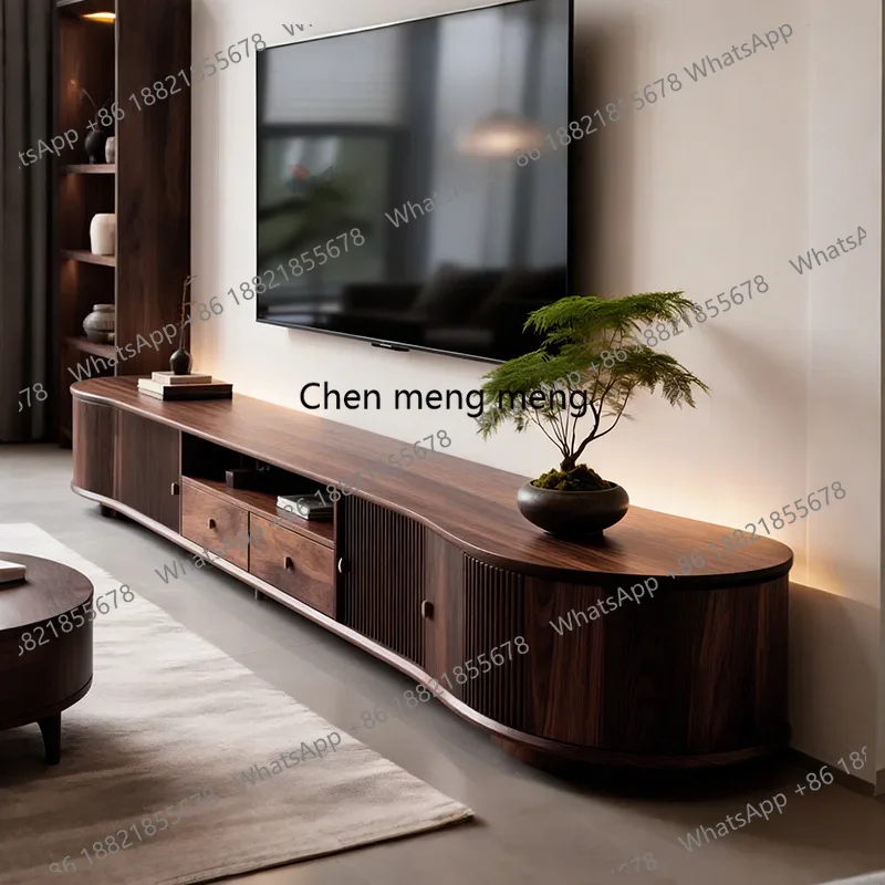 

High-End Black Walnut Wood, Suitable for Various Sizes of Homes, Floor-Standing Storage Entertainment Cabinet