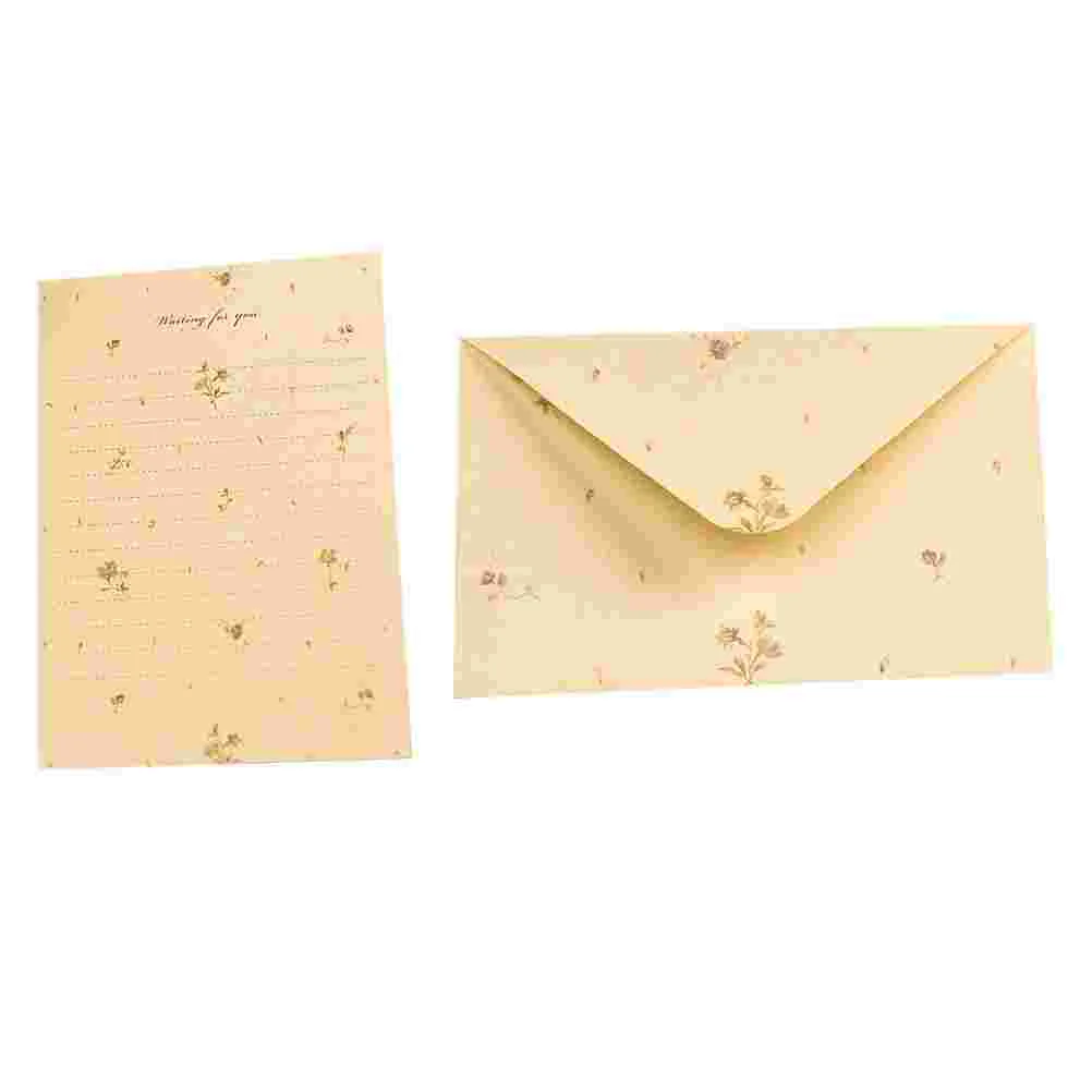 Letterhead Envelope Writing Paper Greeting Kit Birthday Envelopes Floral with Stationery Gift