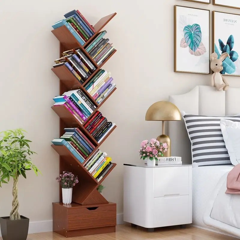 Living Room Vertical Bookshelves Creative Ins Shelves Group Device Three-Dimensional Simple Library Bookcase Storage Furniture
