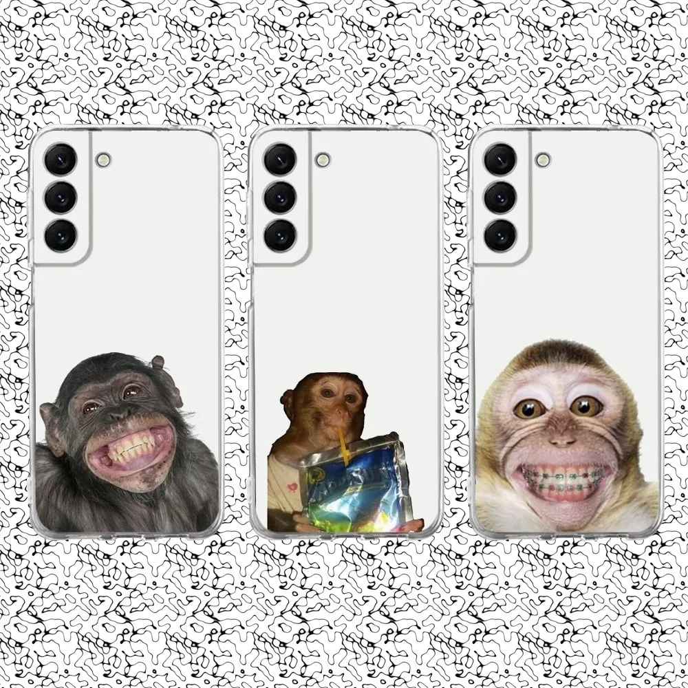 

Monkey Sipping Caprisun Meme Phone Case Silicone For Samsung S30,S23,21,22,20,S20 FE lite,S10,9,PIus Note20ultra Cover Clear