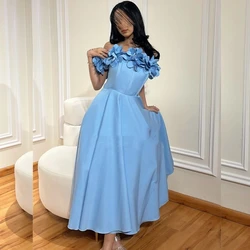 Customized High Quality Exquisite  Satin Applique Valentine's Day Ball Gown Off-the-shoulder Bespoke Occasion Midi Dresses