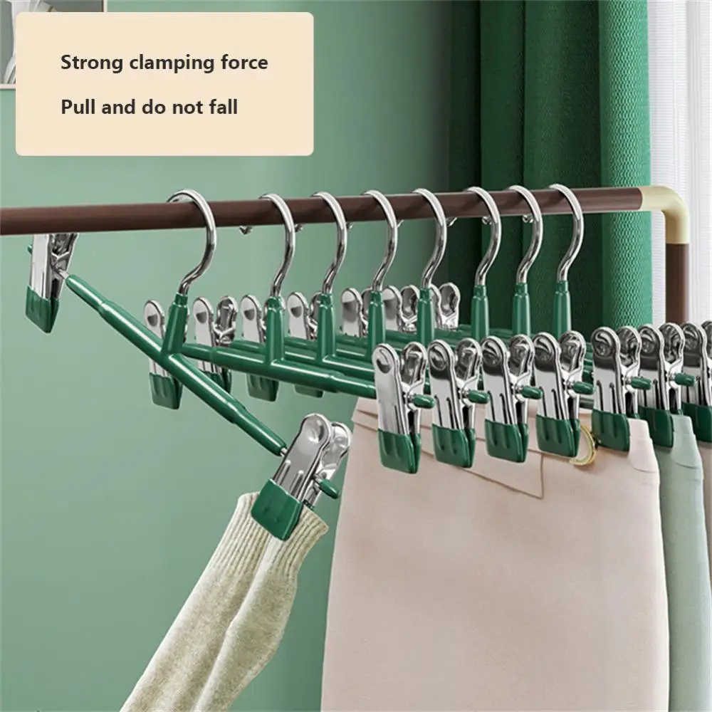 Dipped Plastic Pants Rack With Folding Hanger Space-saving Multi-function Household Accessories Storage Cloth Shelf