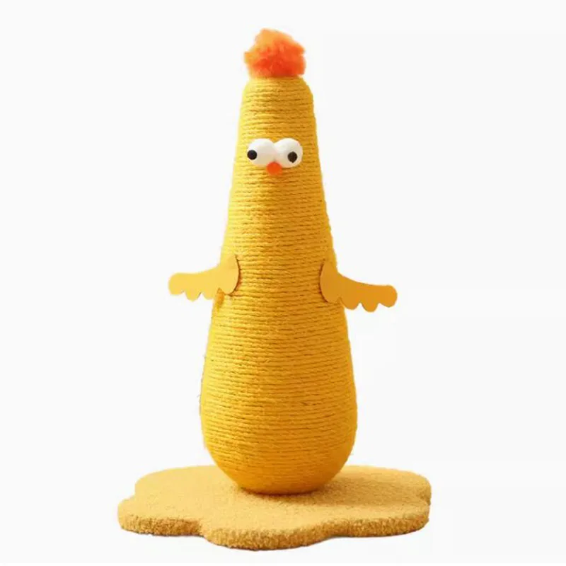 Cartoon funny chicken cat board vertical climbing frame sisal scratching column grinding claw itching integrated cat toy