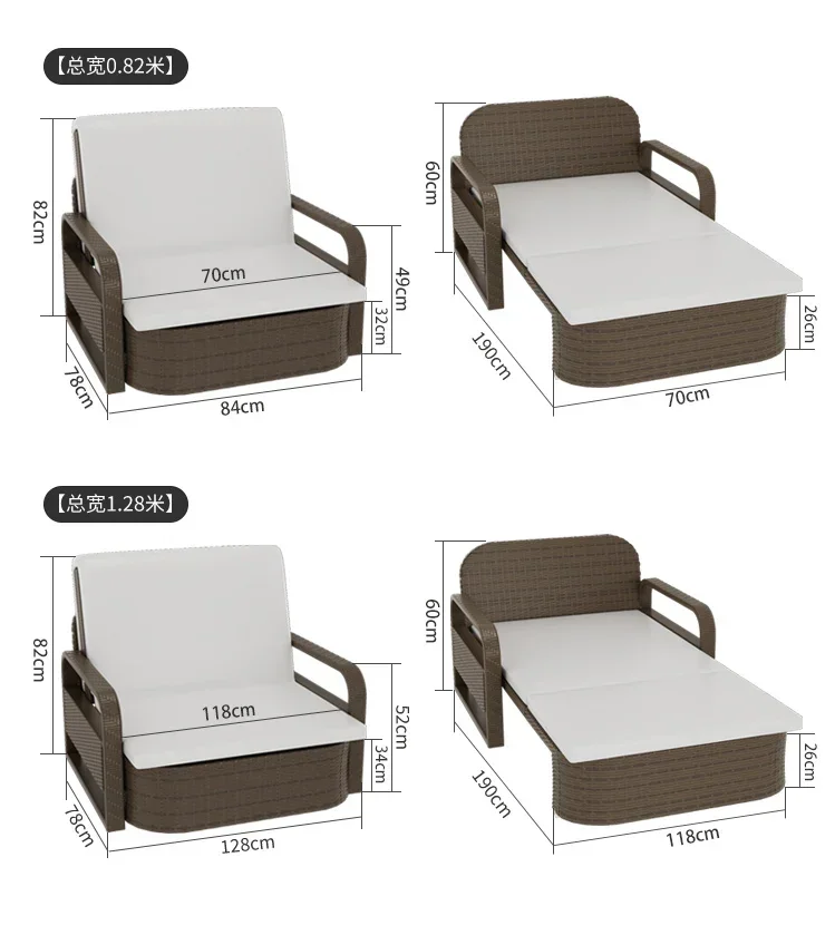 Folding single chair, multifunctional office small unit, retractable sofa