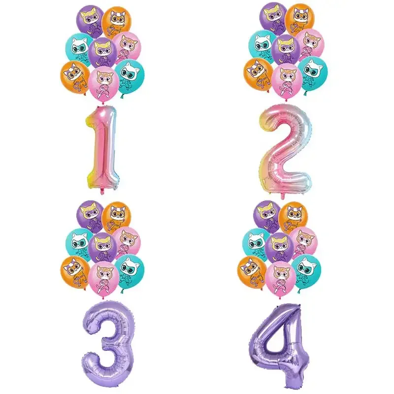 

SuperKitties Balloon Girl Birthday Party Decoration Number Ballon Welcome Arch Room Home Decor Boy Gift baby Shower