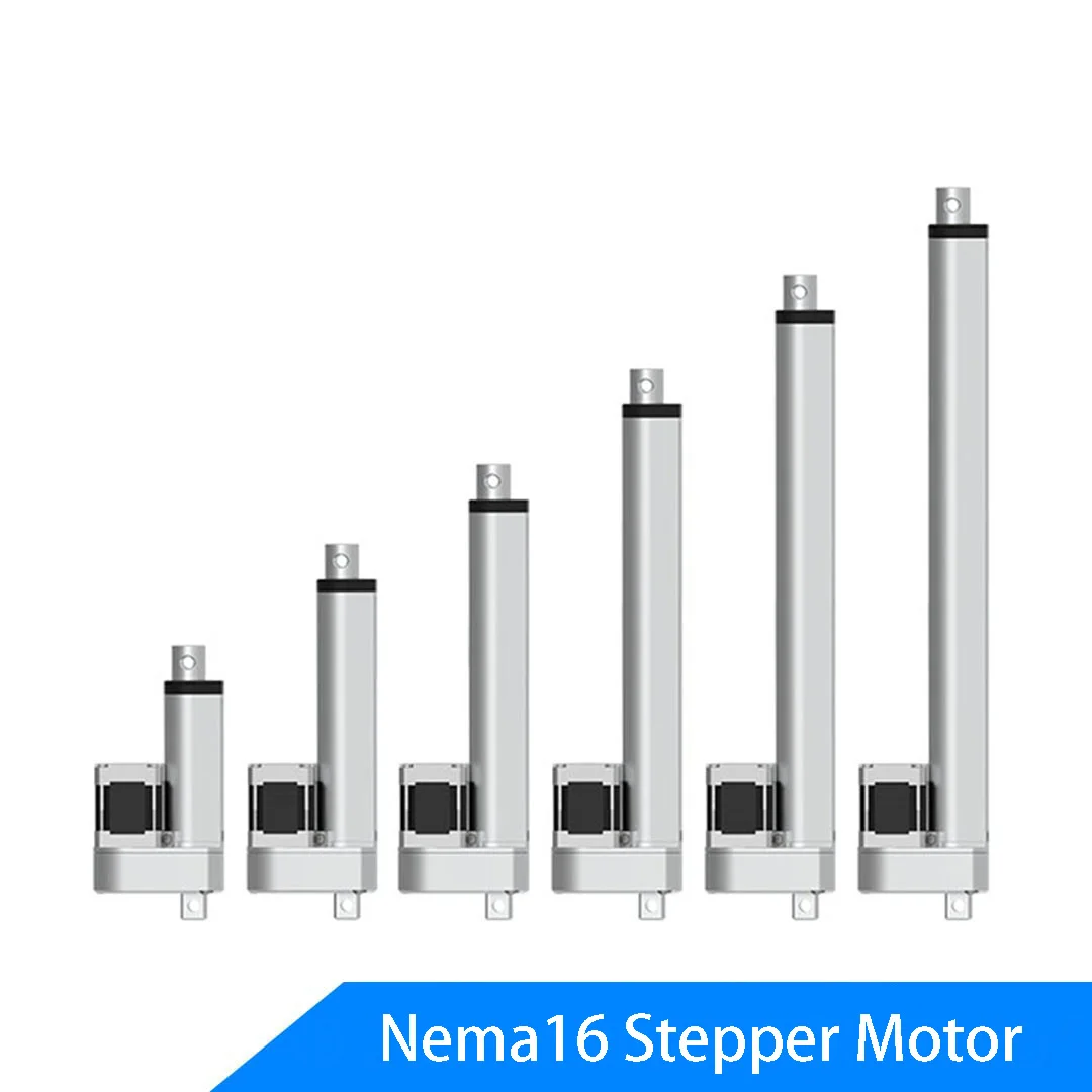 Stepper Linear Actuator Nema16 DC12V Max 50mm/s 500N Aluminum Alloy Electric Push Rod